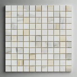 1 X 1 Calacatta Gold Marble Polished Mosaic Tile