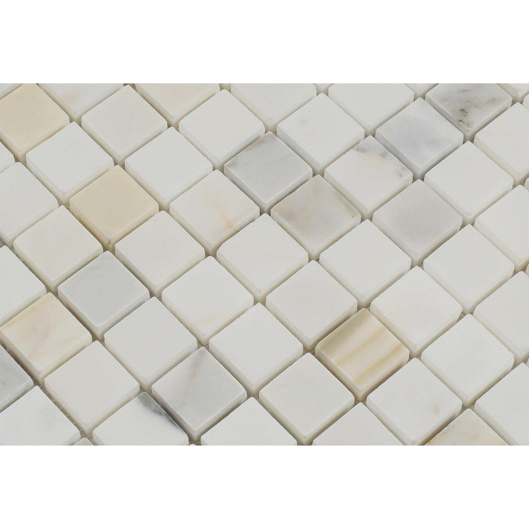 1 X 1 Calacatta Gold Marble Polished Mosaic Tile