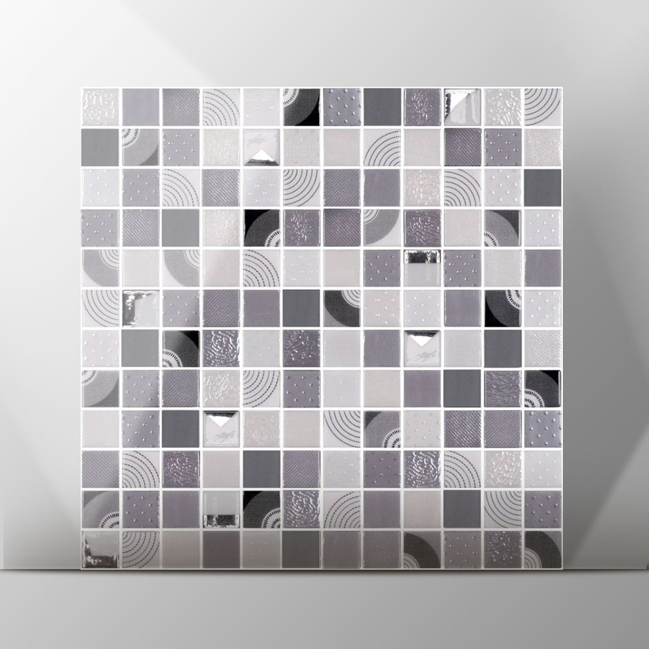 1 x 1 Phoenix Malla Shasta Polished Square Glass Mosaic Tile-Recycled Glass Mosaic-American Tile Depot