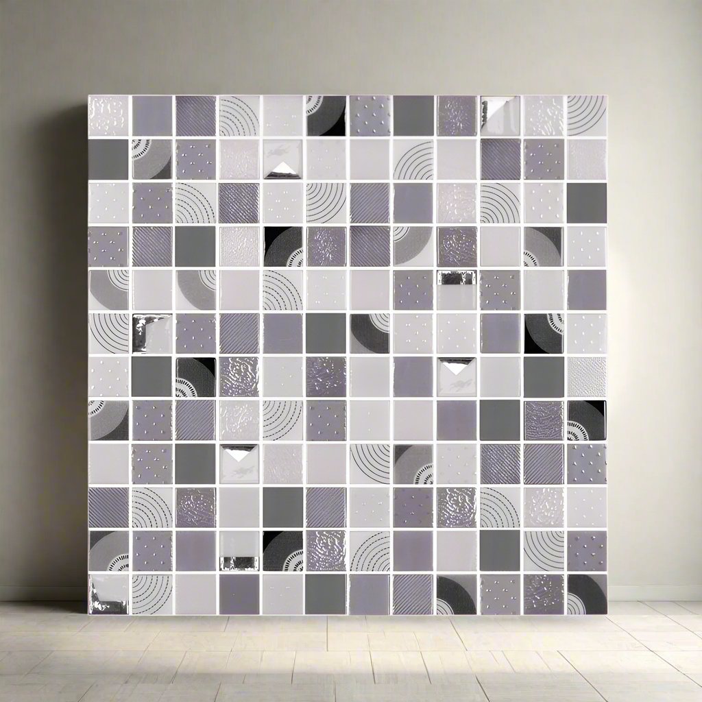 1 x 1 Phoenix Malla Shasta Polished Square Glass Mosaic Tile-Recycled Glass Mosaic-American Tile Depot