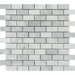 1 x 2 Bianco Venatino (Bianco Mare) Marble Honed Brick Mosaic Tile-Marble Mosaic-American Tile Depot