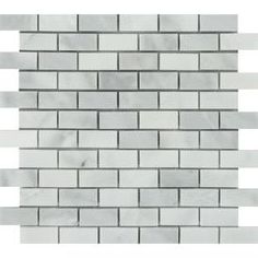 1 x 2 Bianco Venatino (Bianco Mare) Marble Honed Brick Mosaic Tile-Marble Mosaic-American Tile Depot