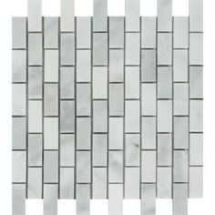 1 x 2 Bianco Venatino (Bianco Mare) Marble Honed Brick Mosaic Tile-Marble Mosaic-American Tile Depot