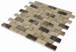 1 x 2 Garnet Brick Cappuccino Mosaic Wall Tile-Mixed Mosaic-American Tile Depot