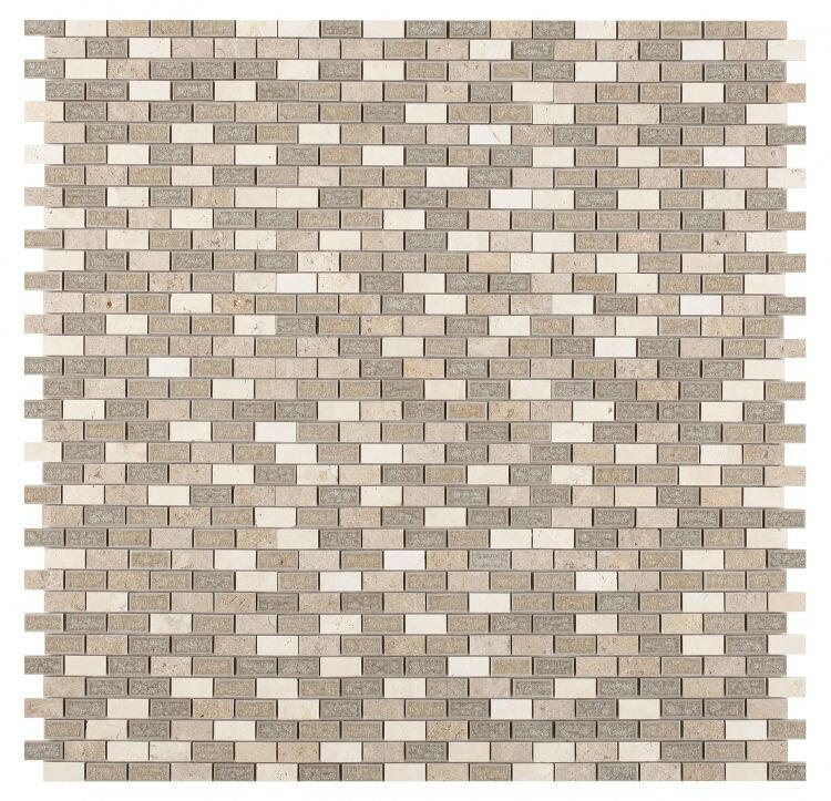 1 x 2 Garnet Brick Swiss Beige Mosaic Wall Tile-Mixed Mosaic-American Tile Depot