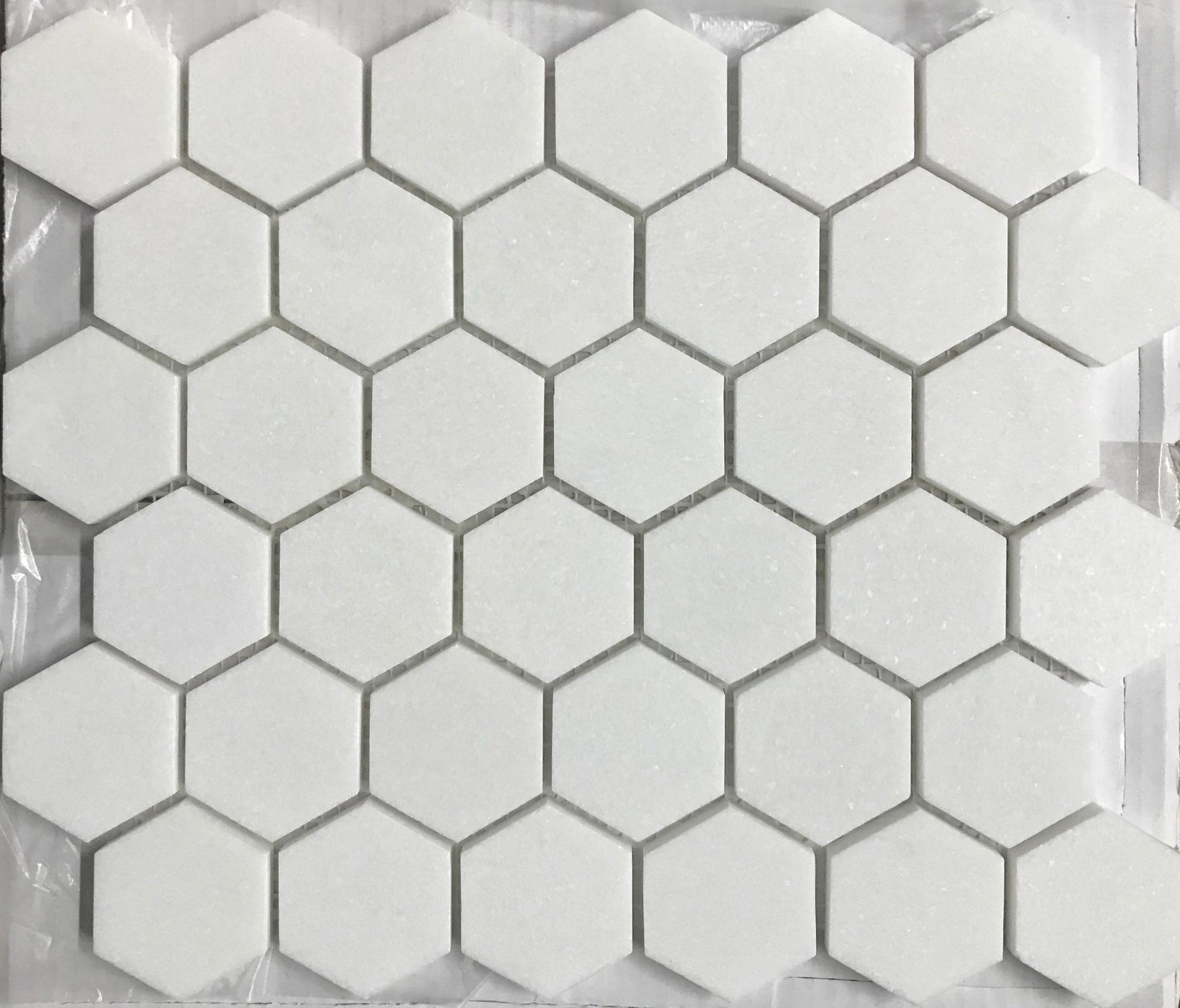 Thassos White Marble Polished 2" Hexagon Mosaic Tile-Marble Mosaic-American Tile Depot