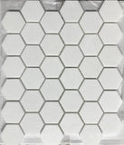 Thassos White Marble Honed 2" Hexagon Mosaic Tile-Marble Mosaic-American Tile Depot