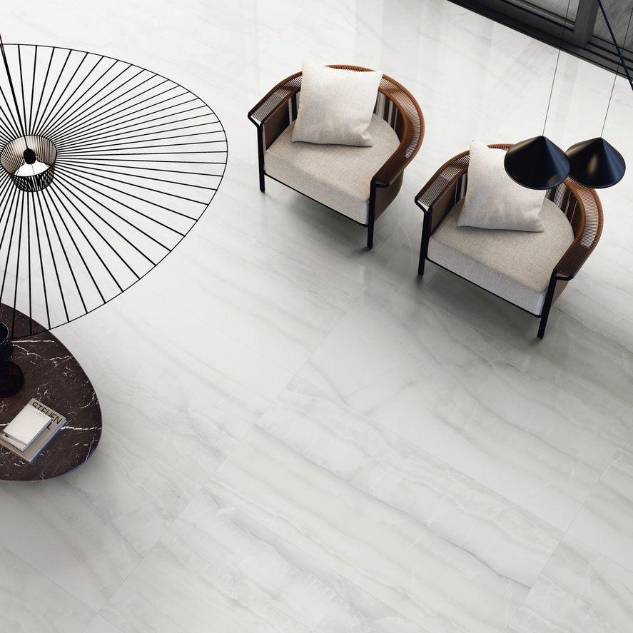 12 X 24 Akoya Silver Polished Onyx Look Porcelain Tile-PORCELAIN-Large Format-American Tile Depot