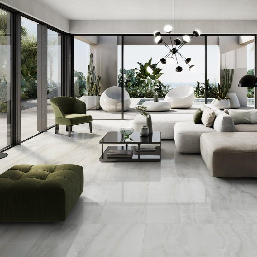 12 X 24 Akoya White Matte Onyx Look Porcelain Tile-PORCELAIN-Large Format-American Tile Depot