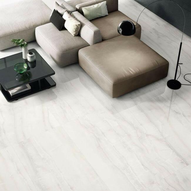 12 X 24 Akoya White Polished Onyx Look Porcelain Tile-PORCELAIN-Large Format-American Tile Depot