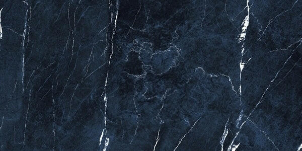 12 X 24 Antique Dark Blue Polished Marble Look Porcelain Tile-PORCELAIN-Large Format-American Tile Depot