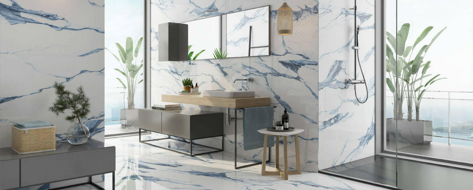 12 X 24 Calacatta Blue Matte Marble Look Porcelain Tile-PORCELAIN-Large Format-American Tile Depot