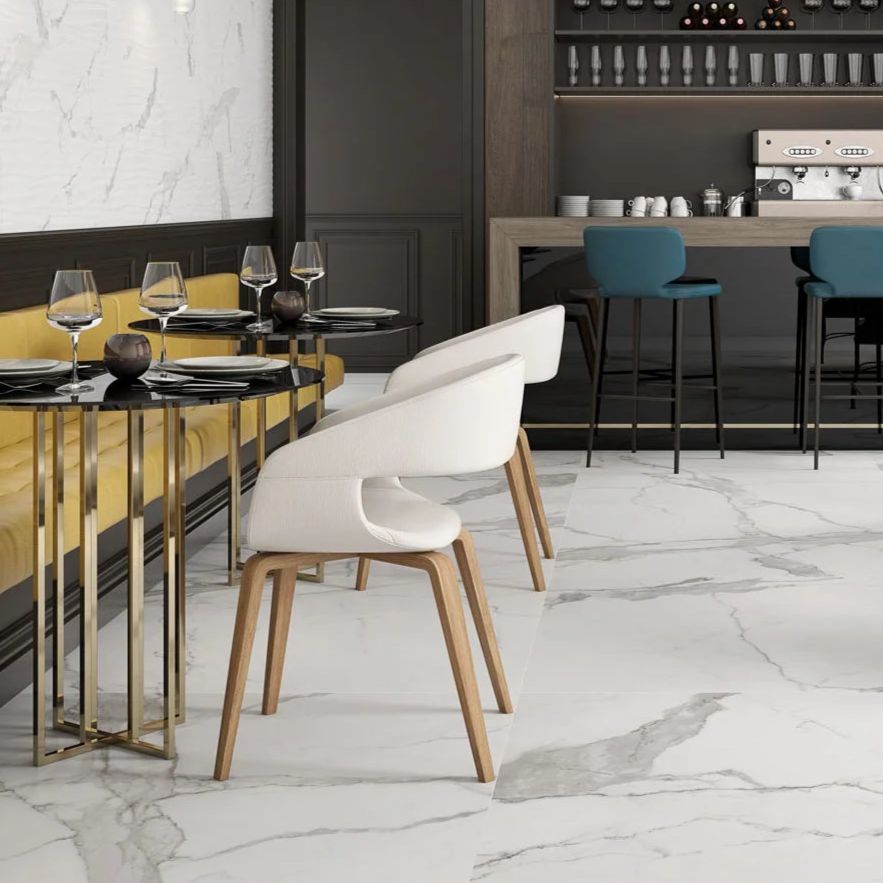 12 X 24 Classici Statuario Glossy Marble Look Porcelain Tile-PORCELAIN-Large Format-American Tile Depot