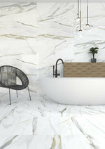 12 X 24 Emporio Calacatta Polished Marble Look Porcelain Tile-Porcelain Tile Large Formate-American Tile Depot