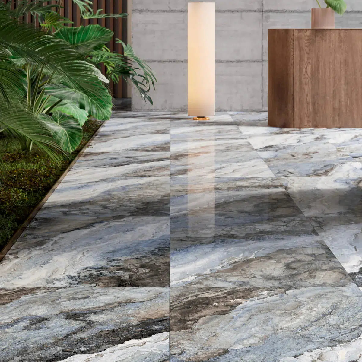 12 X 24 Mystic Ocean Polished Onyx Look Porcelain Tile-PORCELAIN-Large Format-American Tile Depot