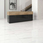 12 X 24 Naples White Matte Marble Look Porcelain Tile-Porcelain Tile Large Formate-American Tile Depot