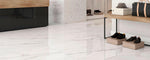 12 X 24 Naples White Matte Marble Look Porcelain Tile-Porcelain Tile Large Formate-American Tile Depot