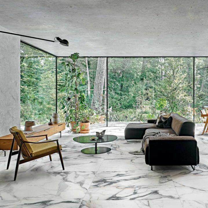 12 X 24 Origines Argent Glossy Marble Look Porcelain Tile-PORCELAIN-Large Format-American Tile Depot