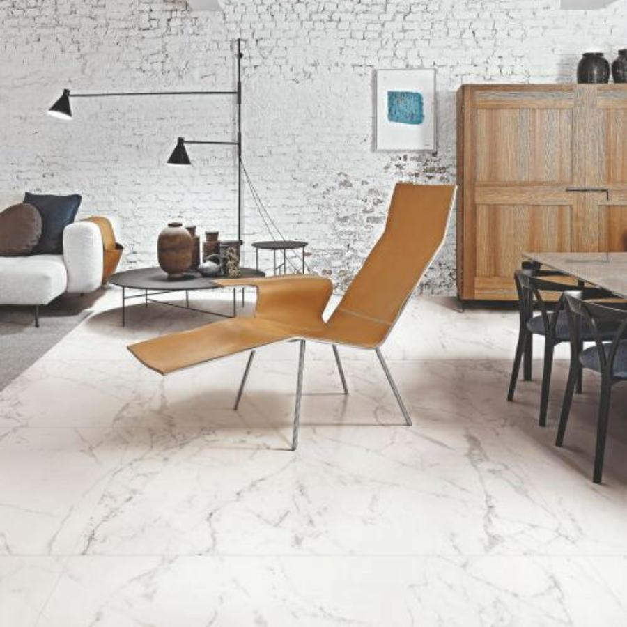 12 X 24 Origines Blanc Glossy Marble Look Porcelain Tile-PORCELAIN-Large Format-American Tile Depot