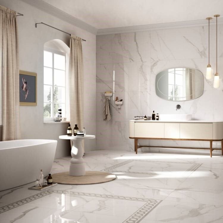 12 X 24 Prestigio Statuario Soft Matte Marble Look Porcelain Tile-PORCELAIN-Large Format-American Tile Depot