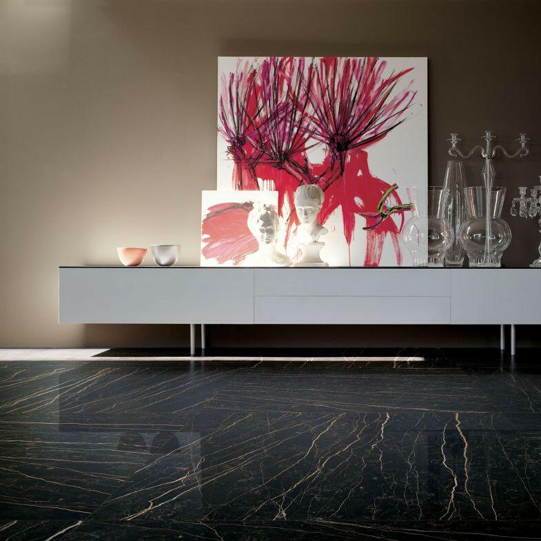 12 X 24 Prexious Thunder Night Glossy Marble Look Porcelain Tile-PORCELAIN-Large Format-American Tile Depot