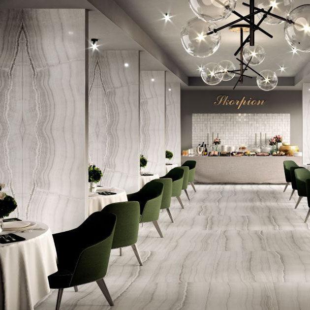 12 X 24 Skorpion Silver Levigato Glossy Onyx Look Porcelain Tile-PORCELAIN-Large Format-American Tile Depot