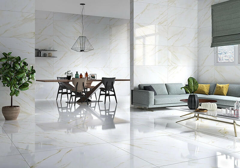 12 X 24 Statuario Nice Polished Marble Look Porcelain Tile-Porcelain Tile Large Formate-American Tile Depot