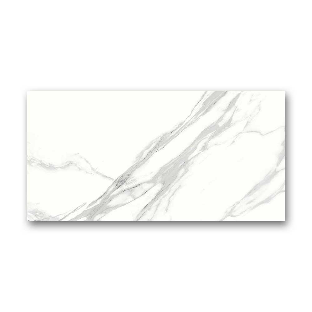 12x24 Statuario Spider Polished Marble Look Porcelain Tile