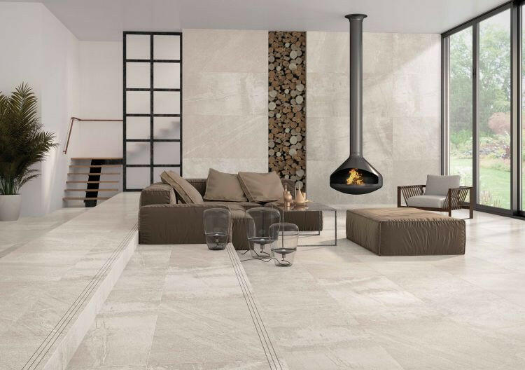 12 X 24 Sunstone Grey Pressed Stone Look Matte Porcelain Tile-PORCELAIN-Large Format-American Tile Depot