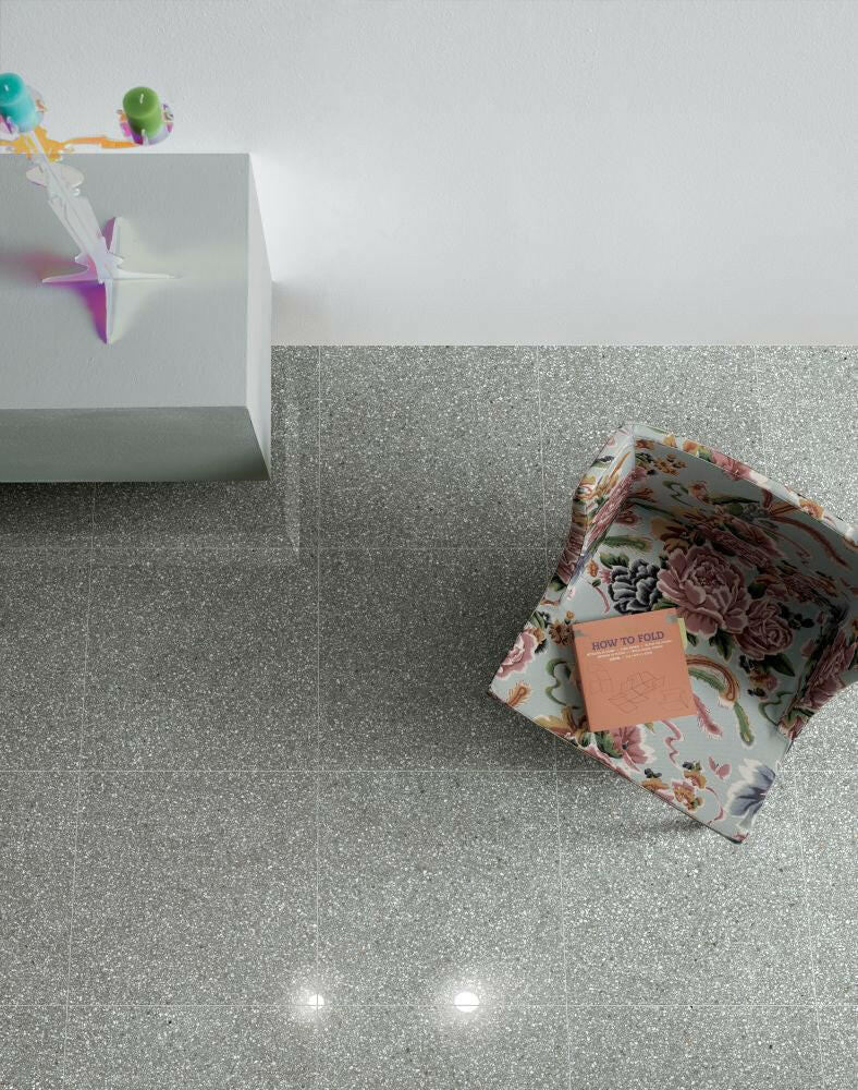 12 X 24 Veneziane Santa Croce Luc Glossy Terrazzo Look Porcelain Tile-PORCELAIN-Large Format-American Tile Depot