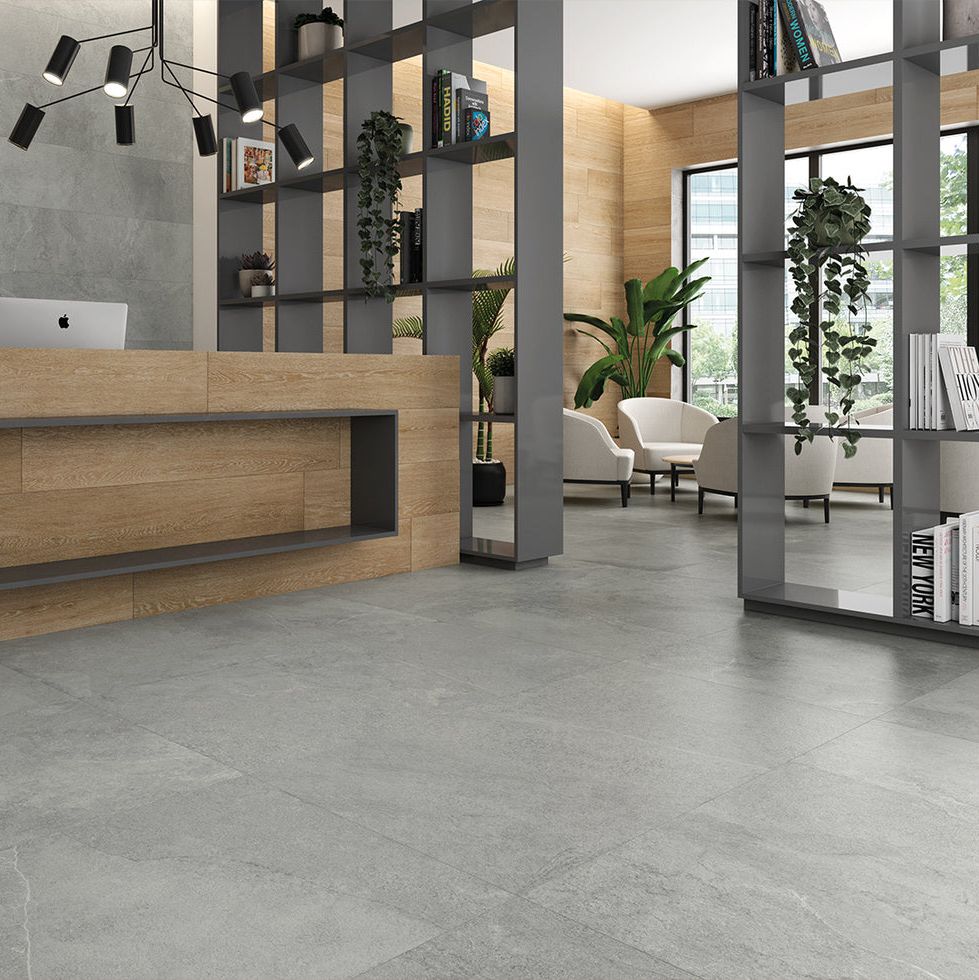 12 X 36 Mixit Gris Matte Travertine Look Porcelain Wall Tile-PORCELAIN-Large Format-American Tile Depot