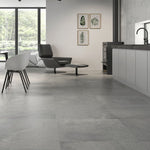 12 X 36 Mixit Gris Matte Travertine Look Porcelain Wall Tile-PORCELAIN-Large Format-American Tile Depot