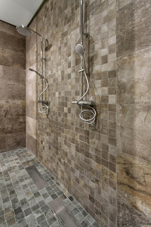 Sample of 12 X 12 HCL Climb Gray Mosaico Matte Travertine Look Porcelain Tile-Sample-American Tile Depot