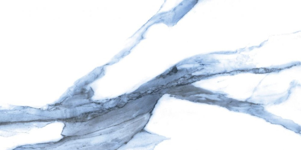 12 X 24 Calacatta Blue Polished Marble Look Porcelain Tile-PORCELAIN-Large Format-American Tile Depot