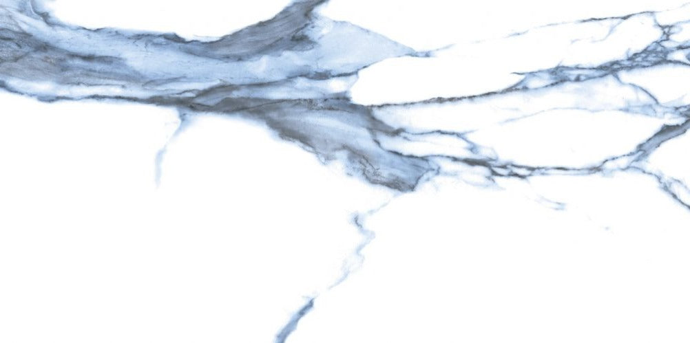 12 X 24 Calacatta Blue Polished Marble Look Porcelain Tile-PORCELAIN-Large Format-American Tile Depot