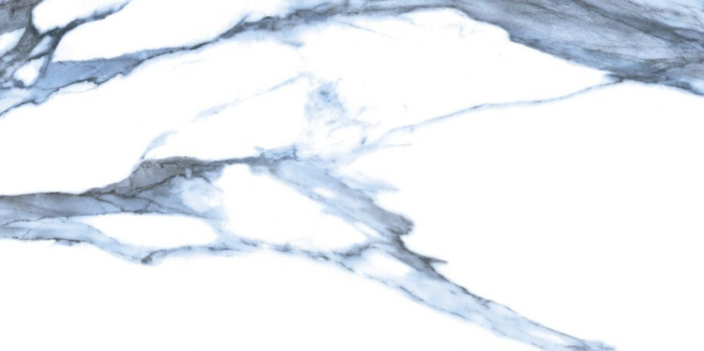 12 X 24 Calacatta Blue Polished Marble Look Porcelain Tile-PORCELAIN-Large Format-American Tile Depot