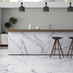 12x24 Claro Venato White Marble Look Glossy Porcelain Tile-Porcelain Tile Large Formate-American Tile Depot