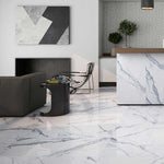 12x24 Claro Venato White Marble Look Glossy Porcelain Tile-Porcelain Tile Large Formate-American Tile Depot