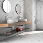 12x24 Claro Venato White Marble Look Glossy Porcelain Tile-Porcelain Tile Large Formate-American Tile Depot