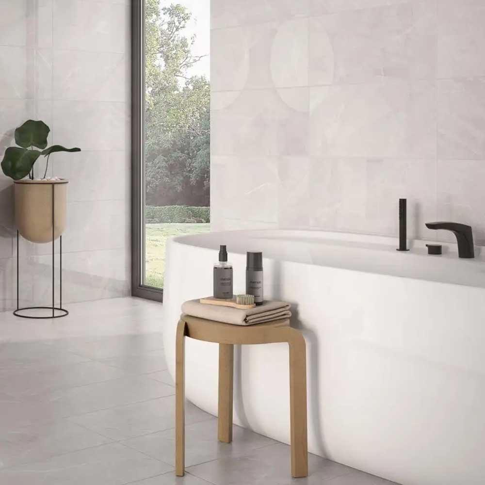 12x24 Gemma Etienne Gray Marble Look Glossy Porcelain Tile-Porcelain Tile Large Formate-American Tile Depot