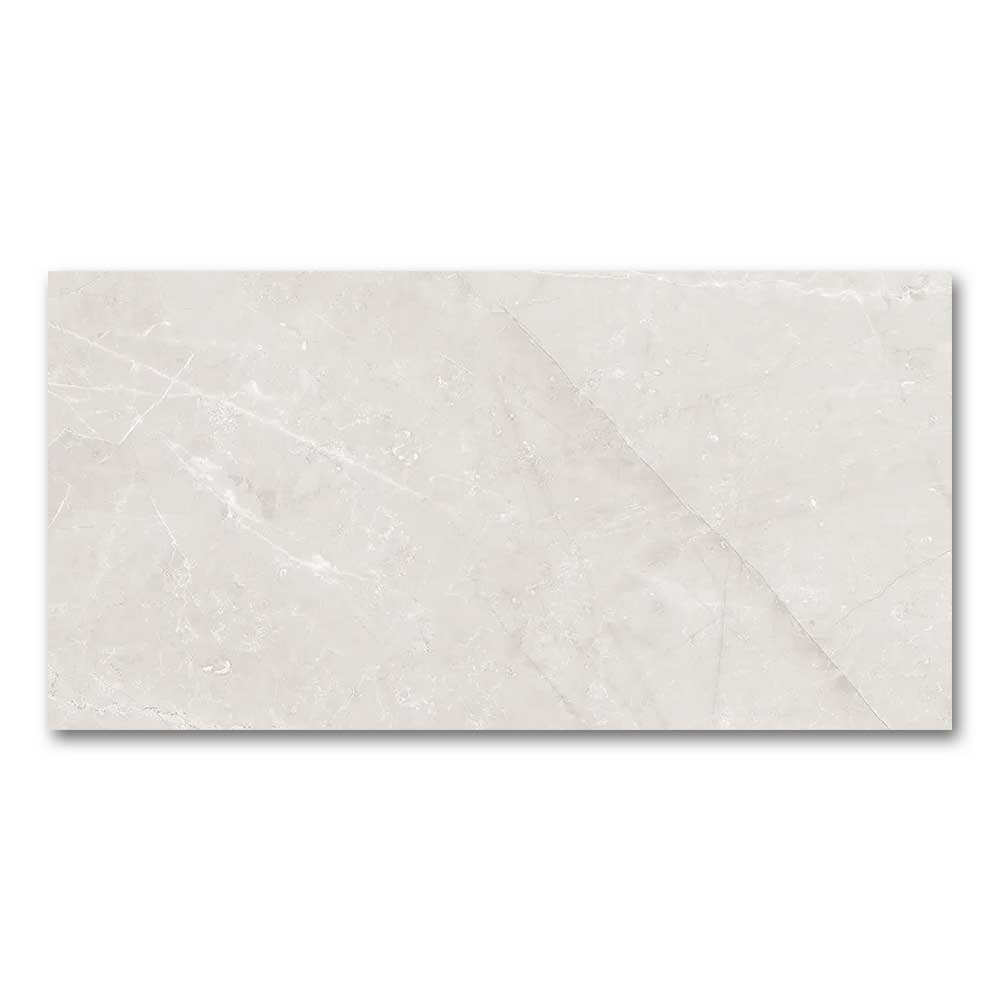 12x24 Gemma Etienne Light Gray Marble Look Glossy Porcelain Tile-Porcelain Tile Large Formate-American Tile Depot