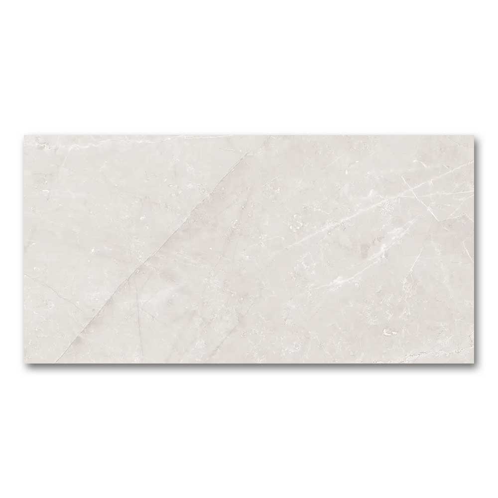 12x24 Gemma Etienne Light Gray Marble Look Glossy Porcelain Tile-Porcelain Tile Large Formate-American Tile Depot