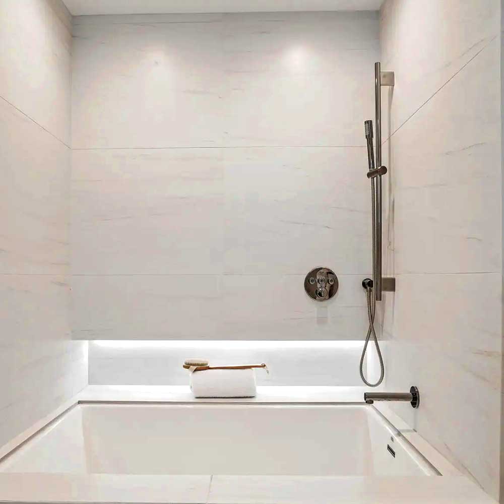 12x24 Lustra White Marble Look Glossy Porcelain Tile-Porcelain Tile Large Formate-American Tile Depot