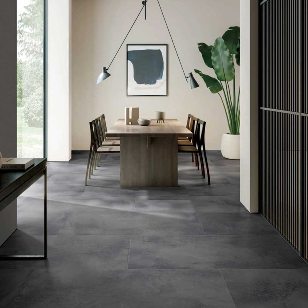 12x24 Nuvio Ferro Dark Grey Slate Look Matte Porcelain Tile-Porcelain Tile Large Formate-American Tile Depot