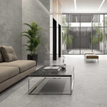 12x24 Pietra Smoke Limestone Look Glossy Porcelain Tile-Porcelain Tile Large Formate-American Tile Depot