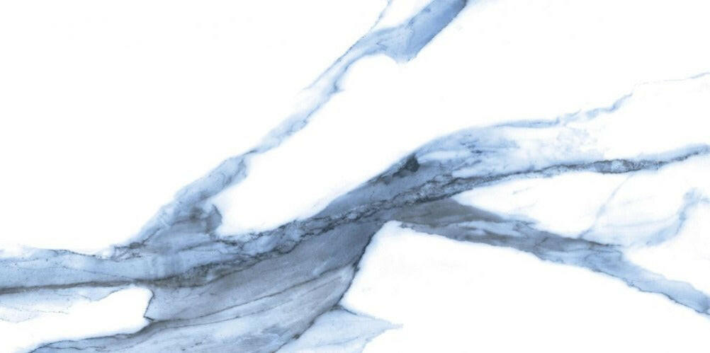 12x24 Calacatta Blue Polished Marble Look Porcelain Tile-American Tile Depot