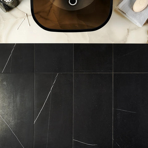 12 X 24 Black Marquina Marble Polished Tile