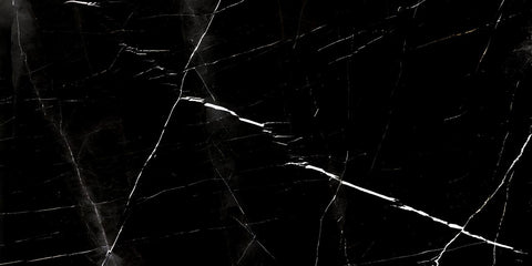 12 X 24 Black Marquina Marble Honed Tile