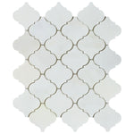 Oriental White / Asian Statuary Marble Honed Lantern Arabesque Mosaic Tile-Marble Mosaic-American Tile Depot