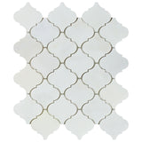 Oriental White / Asian Statuary Marble Honed Lantern Arabesque Mosaic Tile-Marble Mosaic-American Tile Depot